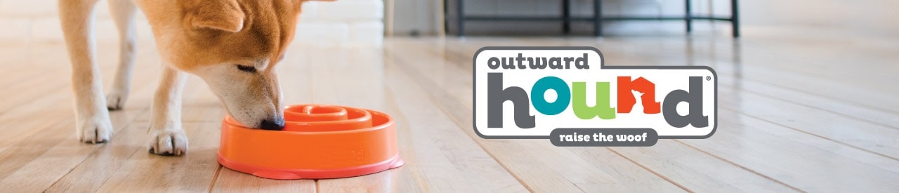 Outward Hound-Fun Feeder Mini Healthy Slow-Feeding Dog Bowl 6+