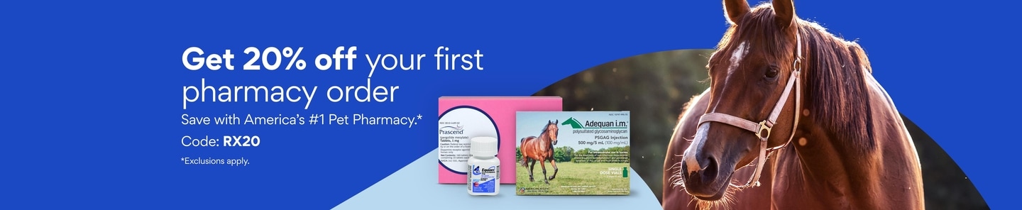 Get twenty percent off your first pharmacy order. Save with America's number one pet pharmacy.* Code: RX20 *Exclusions Apply