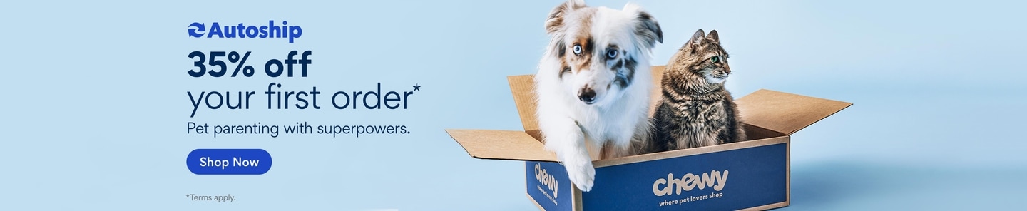 Autoship. 35% off your first order. Pet parenting with superpowers. Shop Now. Terms apply.