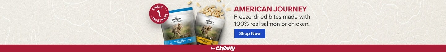 AMERICAN JOURNEY freeze-dried bites made from 100% real salmon or chicken. Shop Now.
