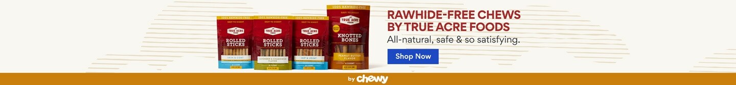 Rawhide-free Chews by True Acre Foods. All natural, safe & so satisfying.