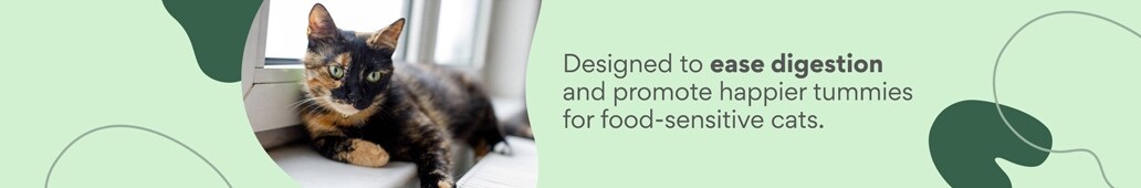 Designed to ease digestion and promote happier tummies for food-sensitive cats.