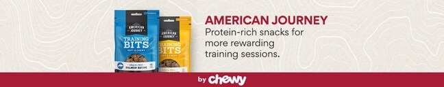 Only four calories per treat. American Journey protein-rich snacks for more rewarding training sessions.