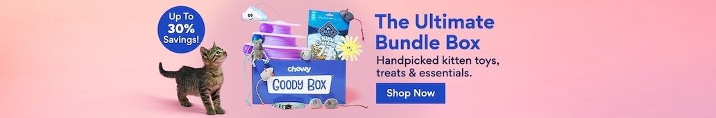 The ultimate bundle box. Handpicked kitten toys, treats & essentials.