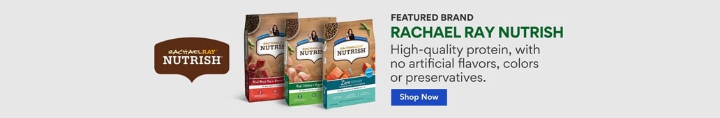 Rachael Ray Nutrish. High-quality protein, with no artificial flavors, colors or preservatives.