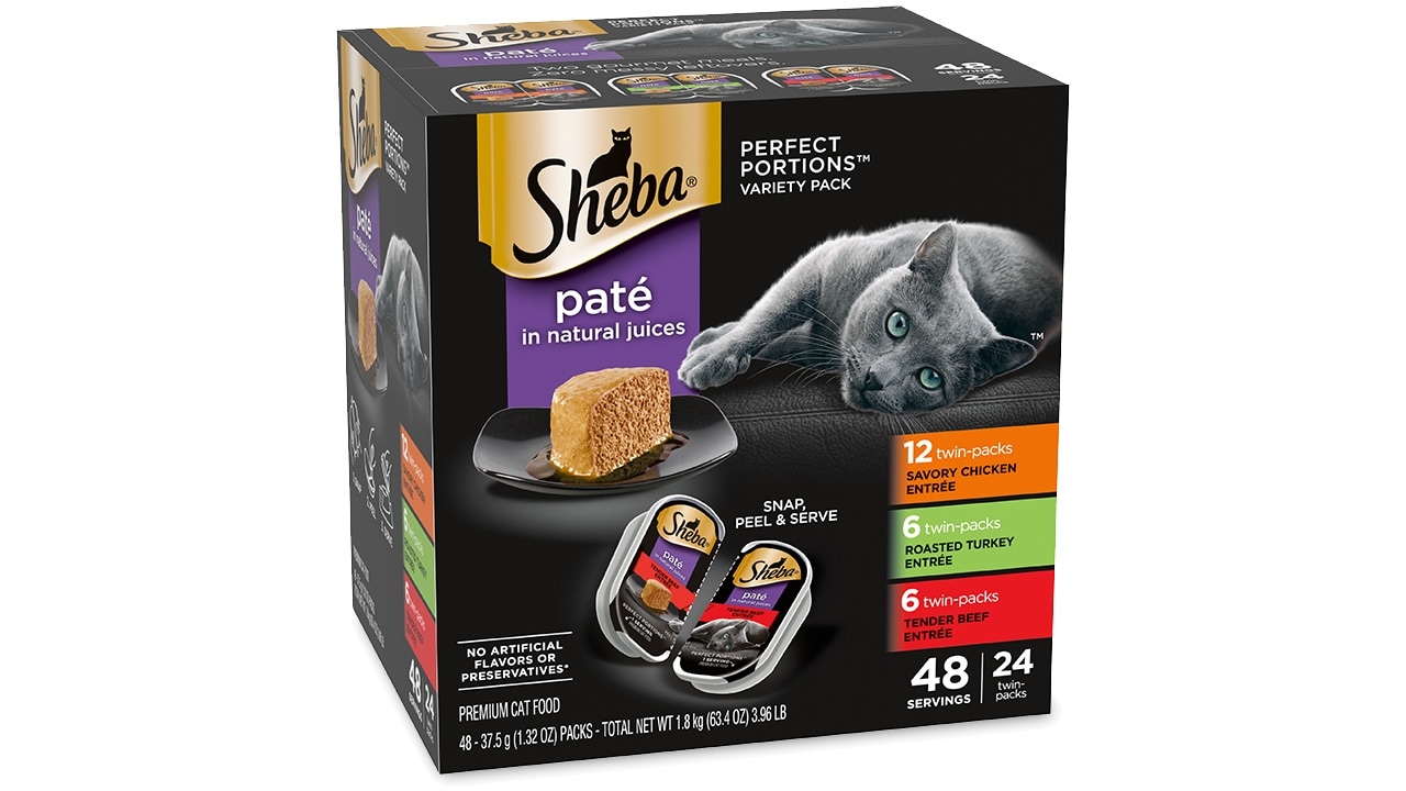 Sheba Perfect Portions Grain-Free Roasted Chicken Cuts in Gravy Entree  Adult Wet Cat Food Trays
