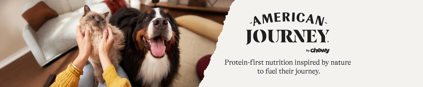 American Journey by Chewy. Protein-first nutrition inspired by nature to fuel their journey.