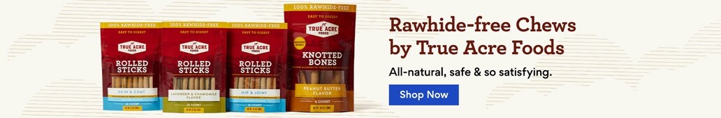 Rawhide-free Chews by True Acre Foods. All natural, safe & so satisfying.