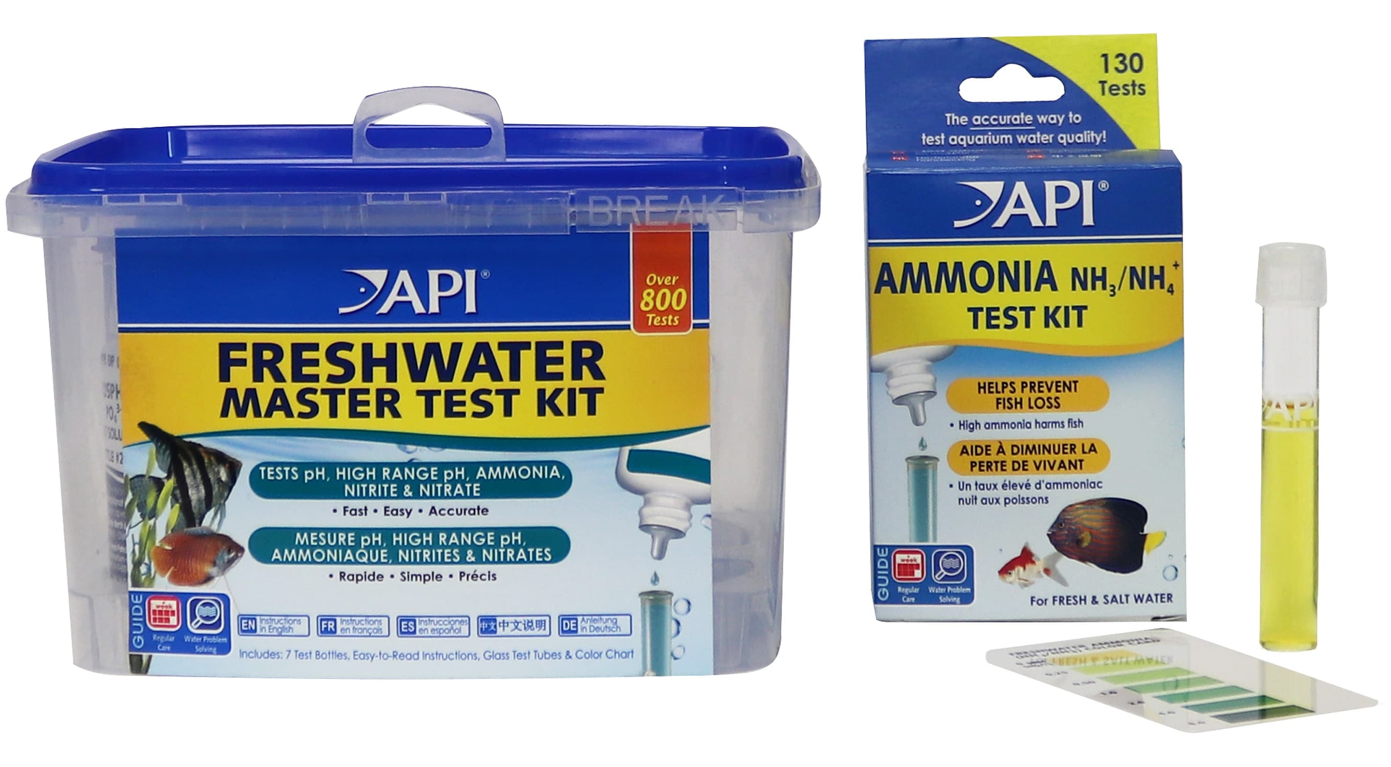 API 5 in 1 Freshwater & Saltwater Aquarium Test Strips, 25 count