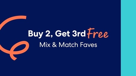 buy 2, get 3rd free mix and match faves