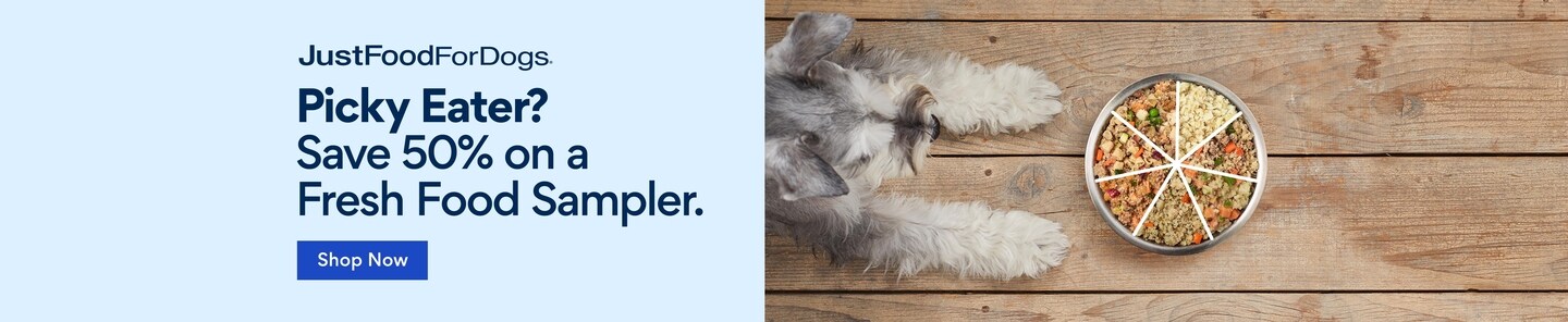 just food for dogs. picky eater? save 50% on a fresh food sampler.