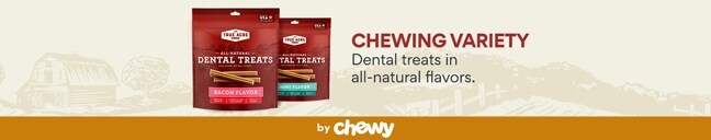 Chewing Variety. Dental treats in all-natural flavors.