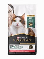 Purina Pro Plan Liveclear Probiotic Chicken Rice Formula Dry Cat Food 7 Lb Bag Chewy Com