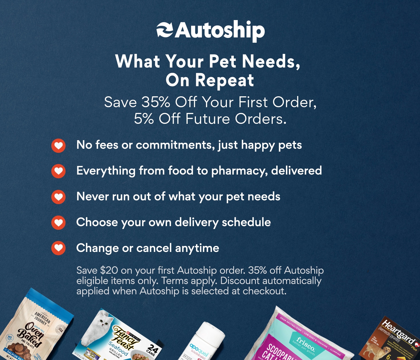 Save 35% on your first Autoship order. Select Autoship at checkout and set your schedule,
          change or cancel at any time, and enjoy extra savings. Maximum discount of $20 with 35% OFF promotion. For Autoship-eligible items only.
          Discount automatically applied when Autoship is selected at checkout. No coupons necessary.