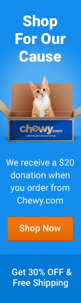Order your Pet Food at Chewy.com and Feline Urban Rescue & Rehab, Inc.  will get a $20 donation!